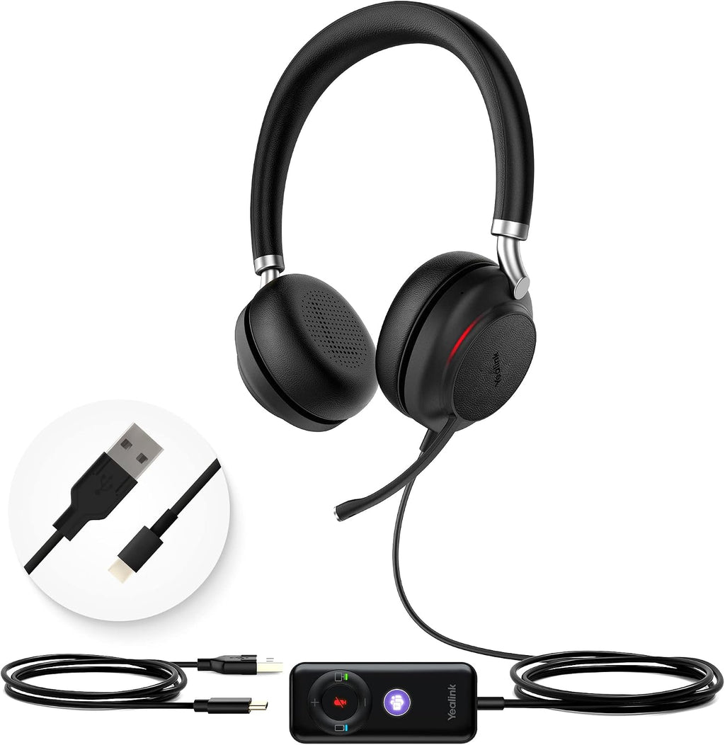 Yealink UH38 Bluetooth USB Wired Headset, Work Headset