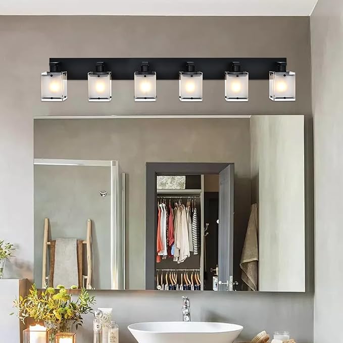 WINSHEN Bathroom Vanity Light Fixture, 6-Lights Modern Vanity Lighting Over