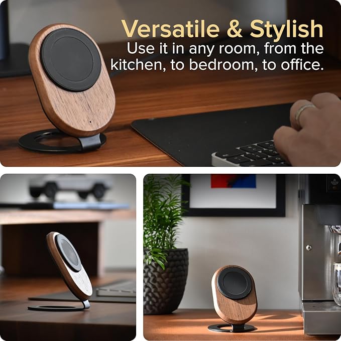 ARK Uno - Solid Wood MagSafe Stand Magnetic Wireless Charging Station w/Adapter