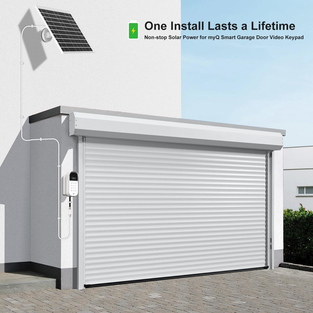itodos 6w solar panel for myq smart garage, close-up detail