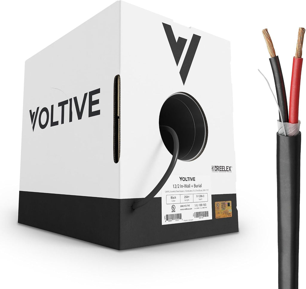 Voltive 12/2 Speaker Wire, in-Wall CL3 & Direct Burial, 250ft