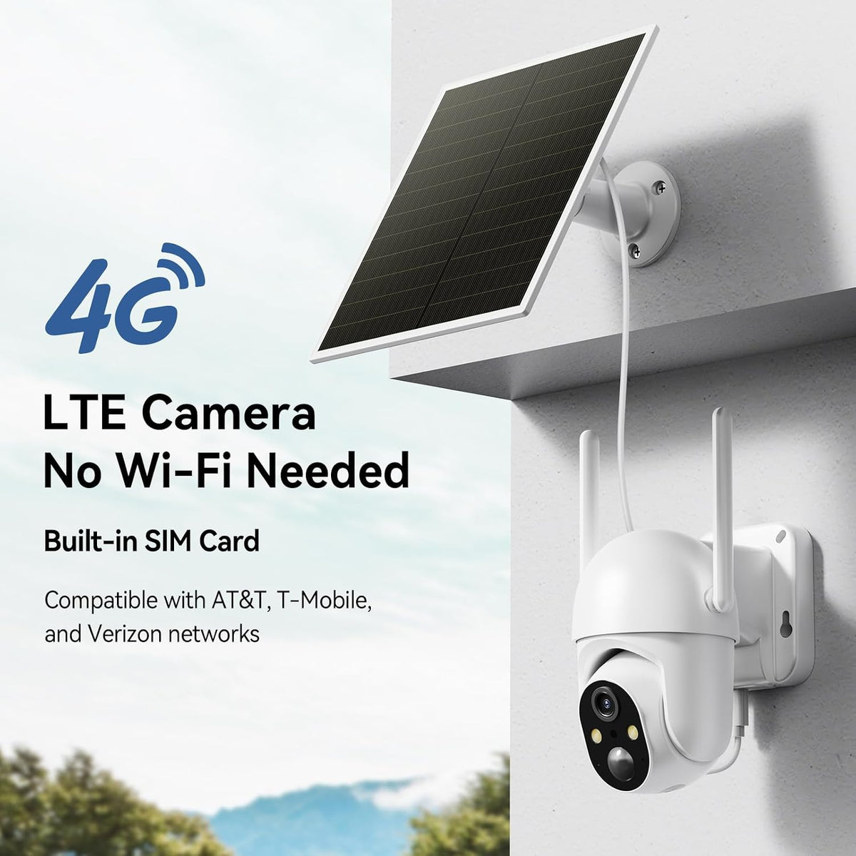sehmua 2 pack 4g lte cellular solar security shown in use