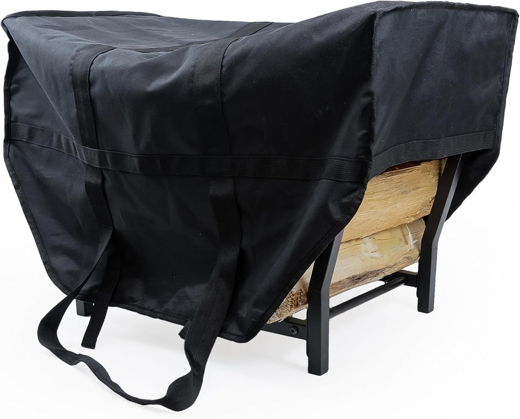 fireproof pros firewood racks with hooks (black with shown in use