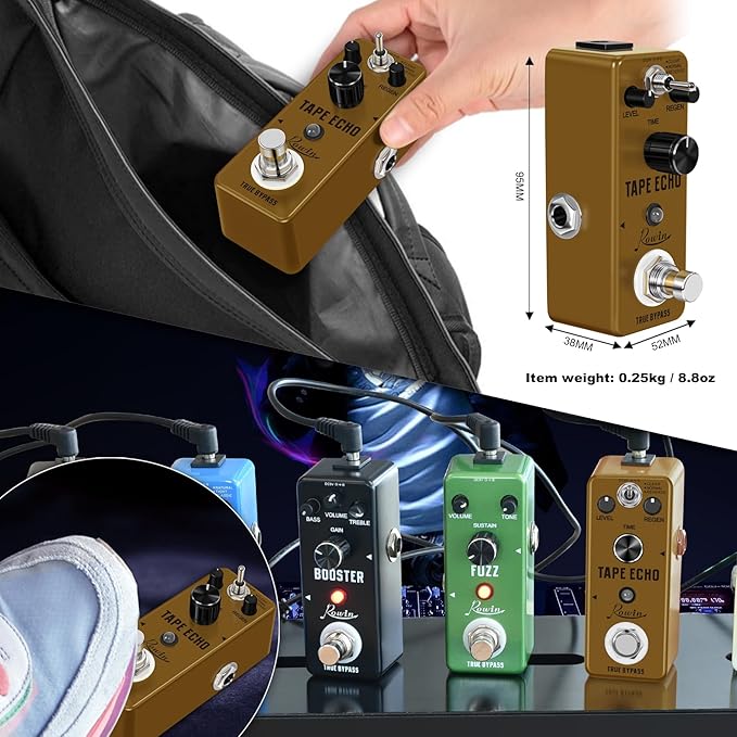 Rowin Tape Echo Delay Digital Guitar Effect Pedal