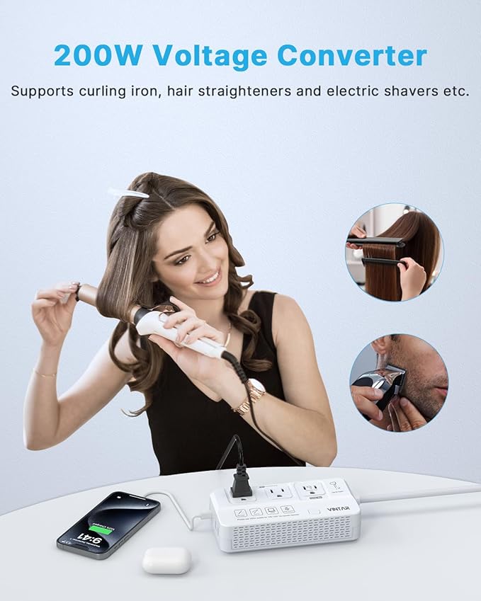 220V to 110V Voltage Converter, VINTAR 2000W Travel Converter