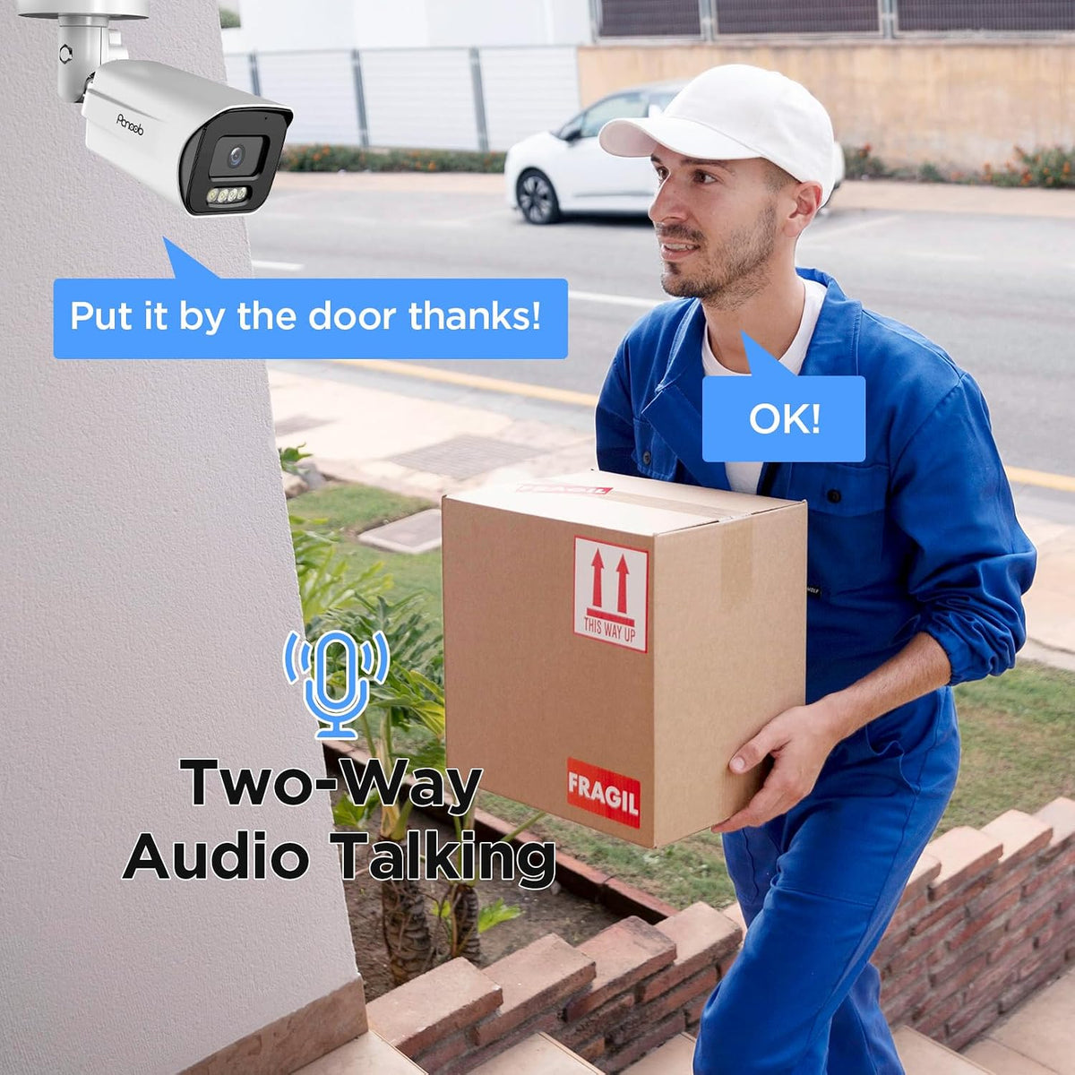 8mp wired video surveillance security ip poe camera, side view