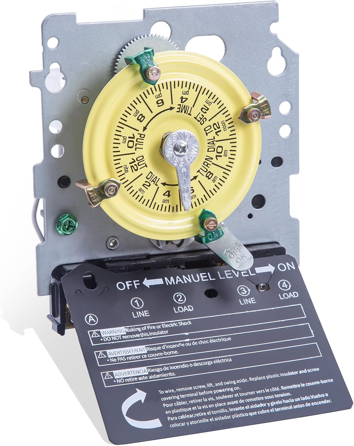 T104M Mechanical Time Switch, 208-277V AC 40A DPST, 24-Hour Dial (4 Pairs)