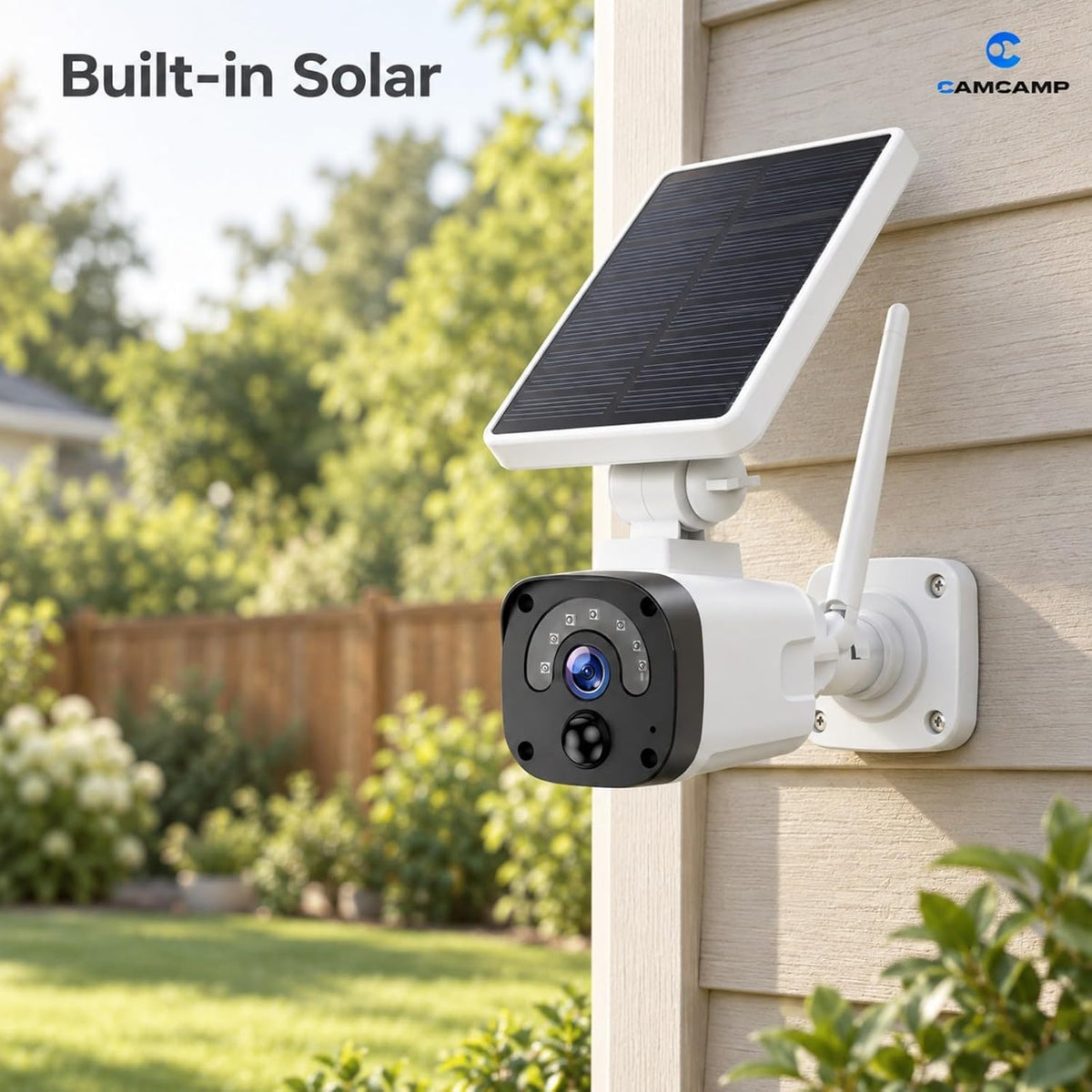 Camcamp Solar Security Cameras Wireless Outdoor System, 4-Cam 2.5K, 64GB SD