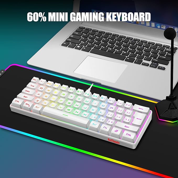 RedThunder 60% Mini Gaming Keyboard and Mouse Combo, Lightweight, Ultra-Compact