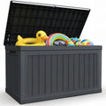 270 Gallon Outdoor Storage Deck Box, Waterproof Resin, Black
