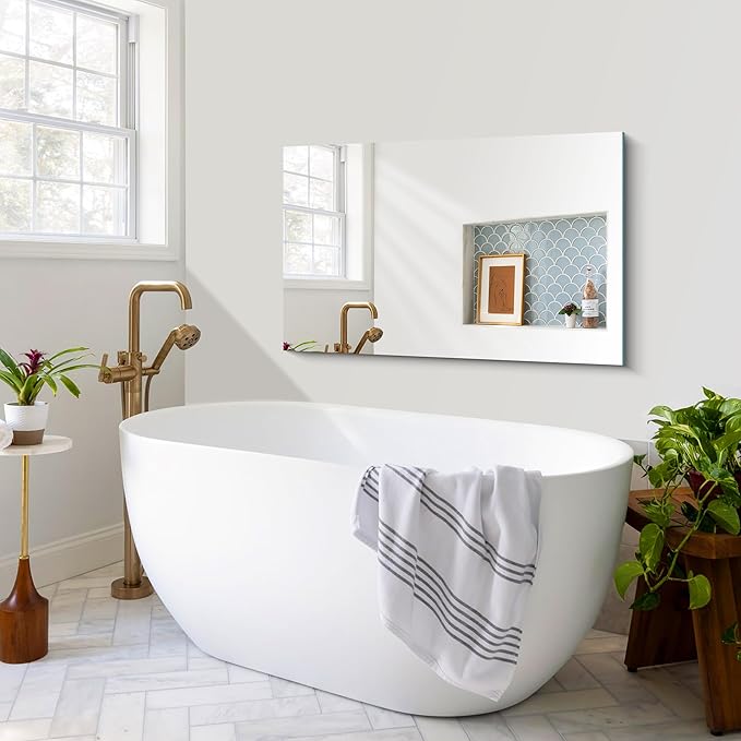 CILIBER Frameless Mirror, 24x40 Inch Rectangle Bathroom Mirrors