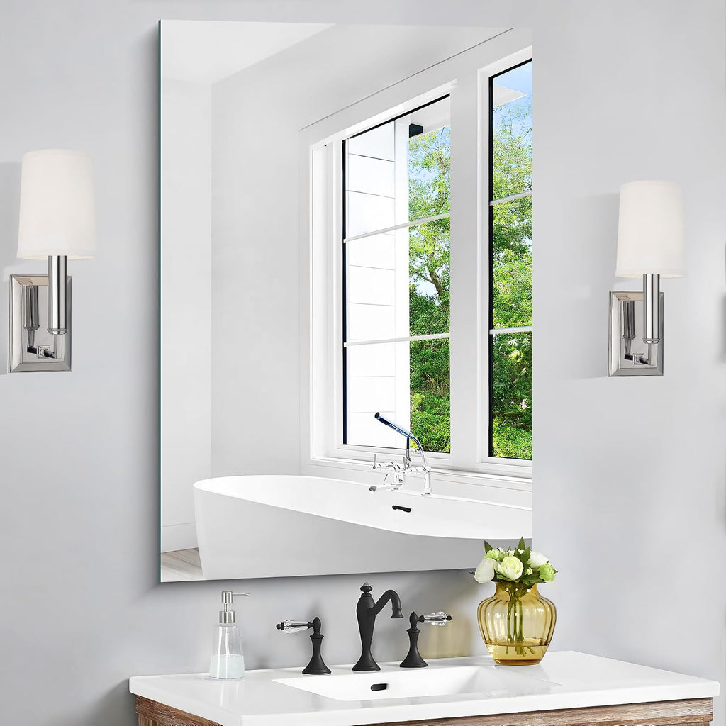 CILIBER Frameless Mirror, 24x36 Inch Bathroom Mirror