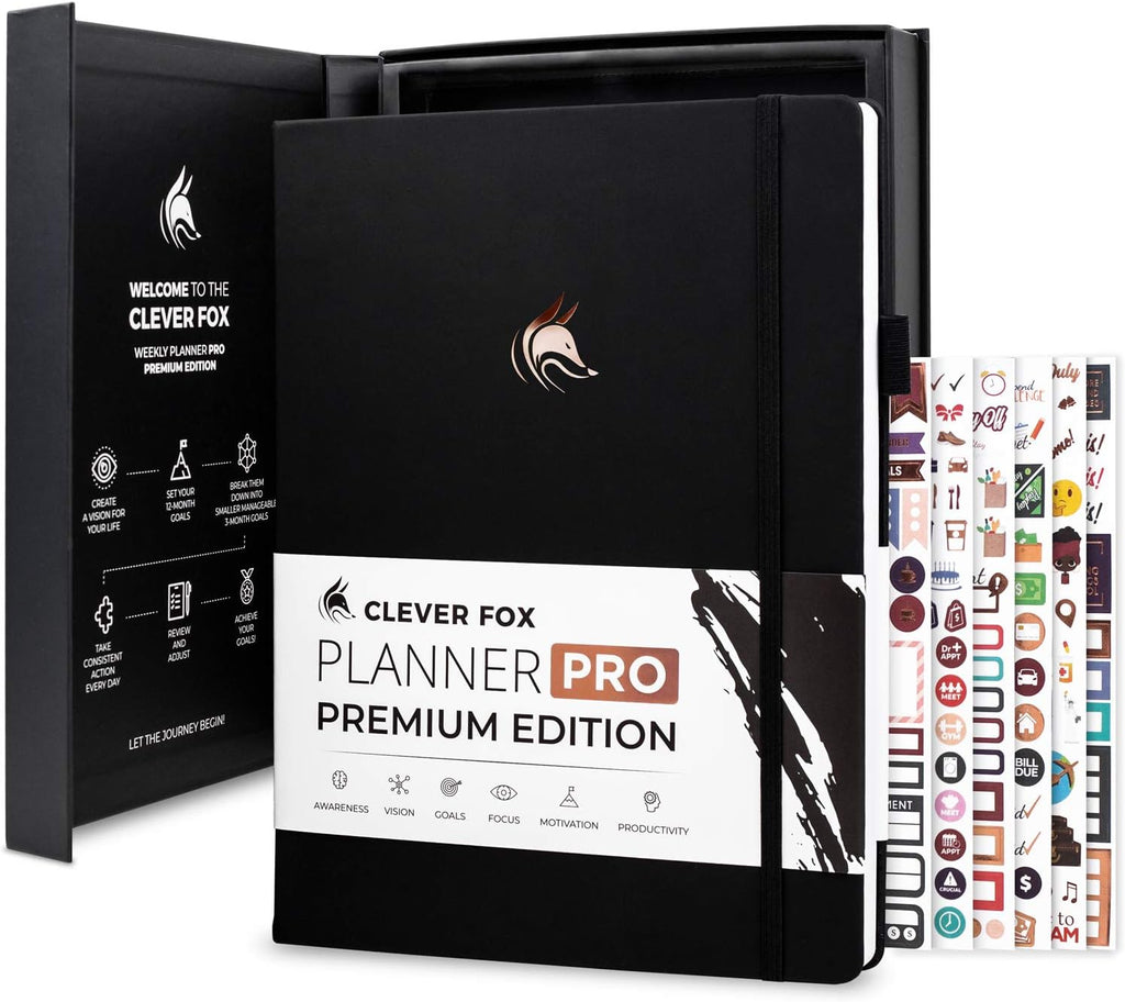 Clever Fox Planner Pro Premium – Luxurious Weekly & Monthly Planner