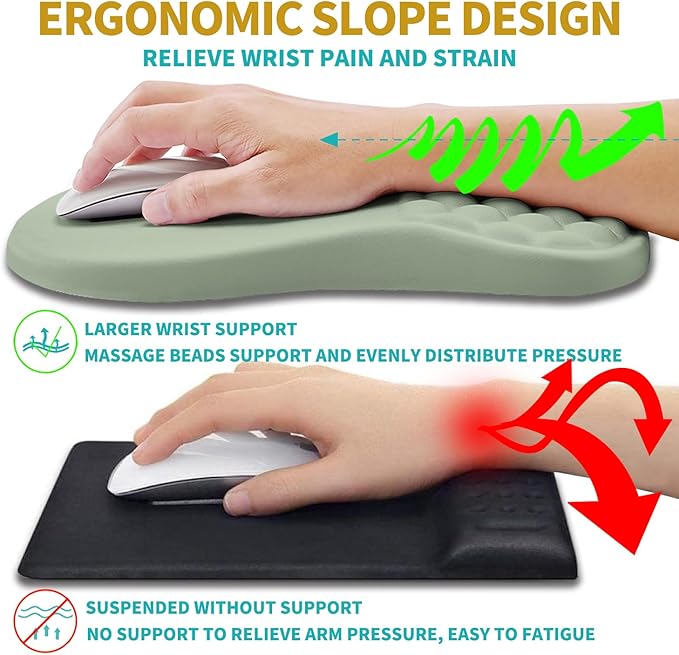 Hokafenle 2 in 1 Ergonomic Mouse Pad Wrist Support & Wrist Rest
