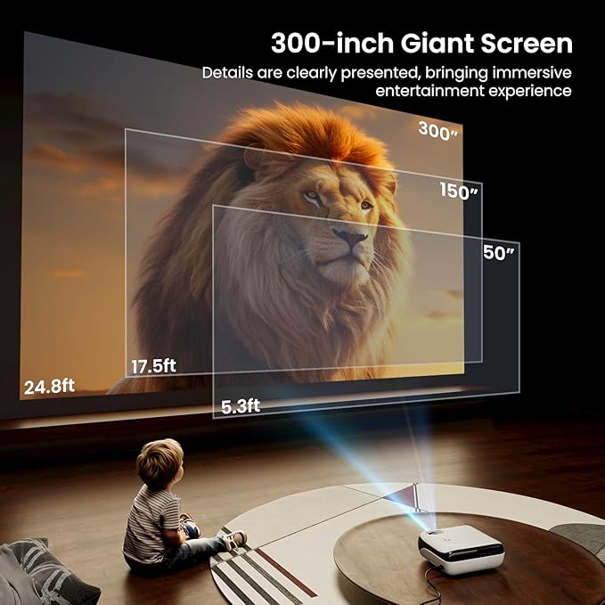Official Licensed Google TV Smart Projector, HAPPRUN 4K UHD Home Theater