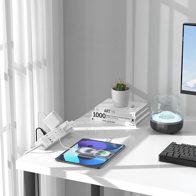 40W Fast Charging Station, Desk Clamp Power Strip 20W USB C, 8 Outlets