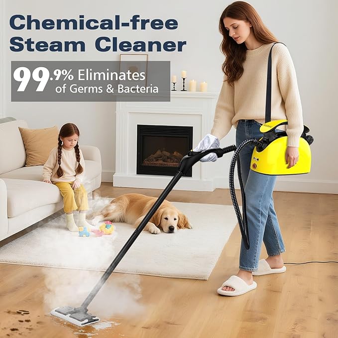 Steam cleaner, 1500w Steamer Cleaning Fast Heating Multi-Surface Steam Cleaner