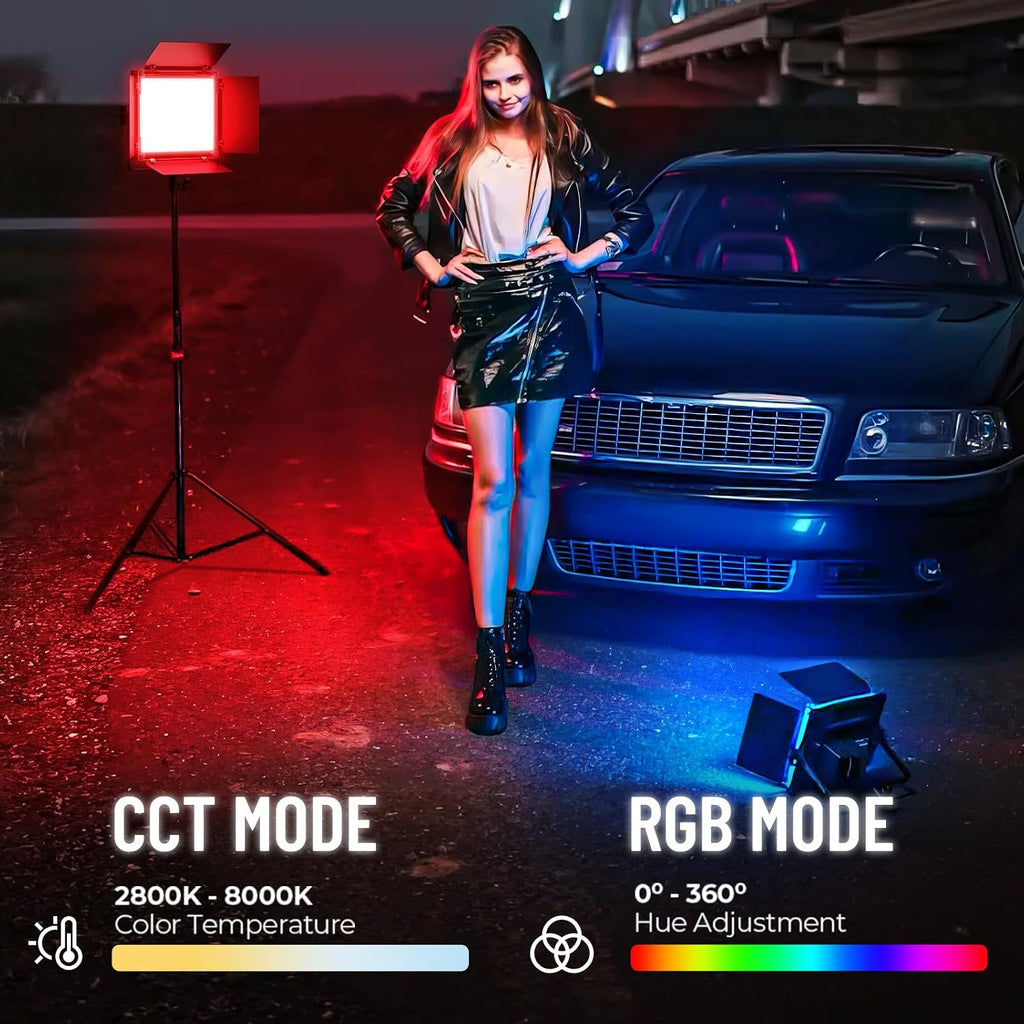 Mettlelite SPL210C RGB LED Video Light with APP Control, 360 Full Color RGB Panel, 2800K-8000K, CRI/TLCI 97+, 10 Scenes, Professional Photography Studio Lighting for YouTube/Stream/Photo/Video