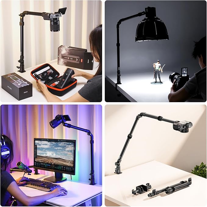 ULANZI ZJ02 Camera Desk Mount Overhead Magic Arm, 98cm/38.6inch Aluminum