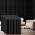Nuanchu 90 Pcs 3D Slat Wall Panels 12 x 12 Inch PVC Fluted Textured Panel
