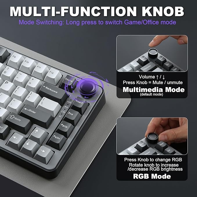 YUNZII B75 PRO Wireless Mechanical Keyboard, 75% Layout