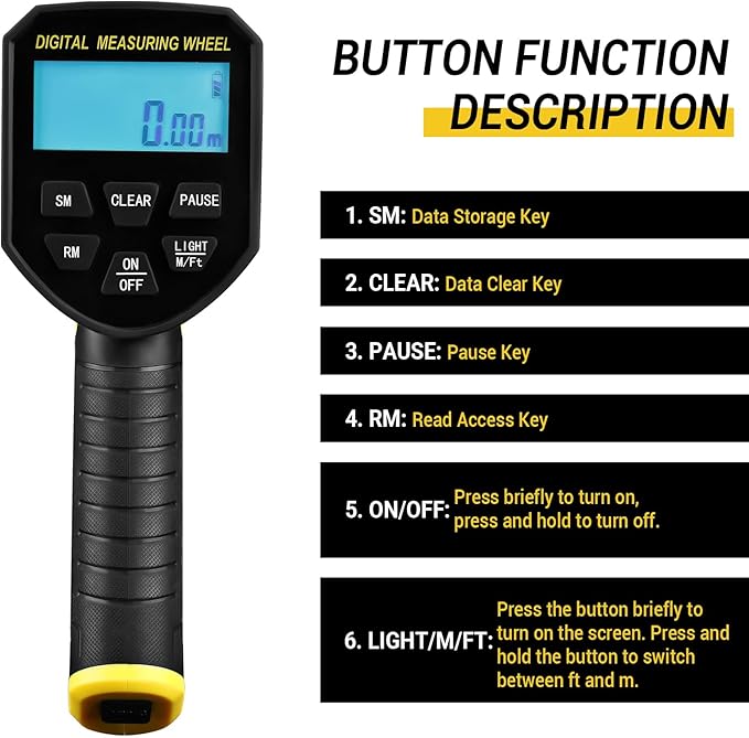 Measuring Wheel: DEKOPRO 4V Digital Measuring Wheel in Feet, 12.5 Inch 99