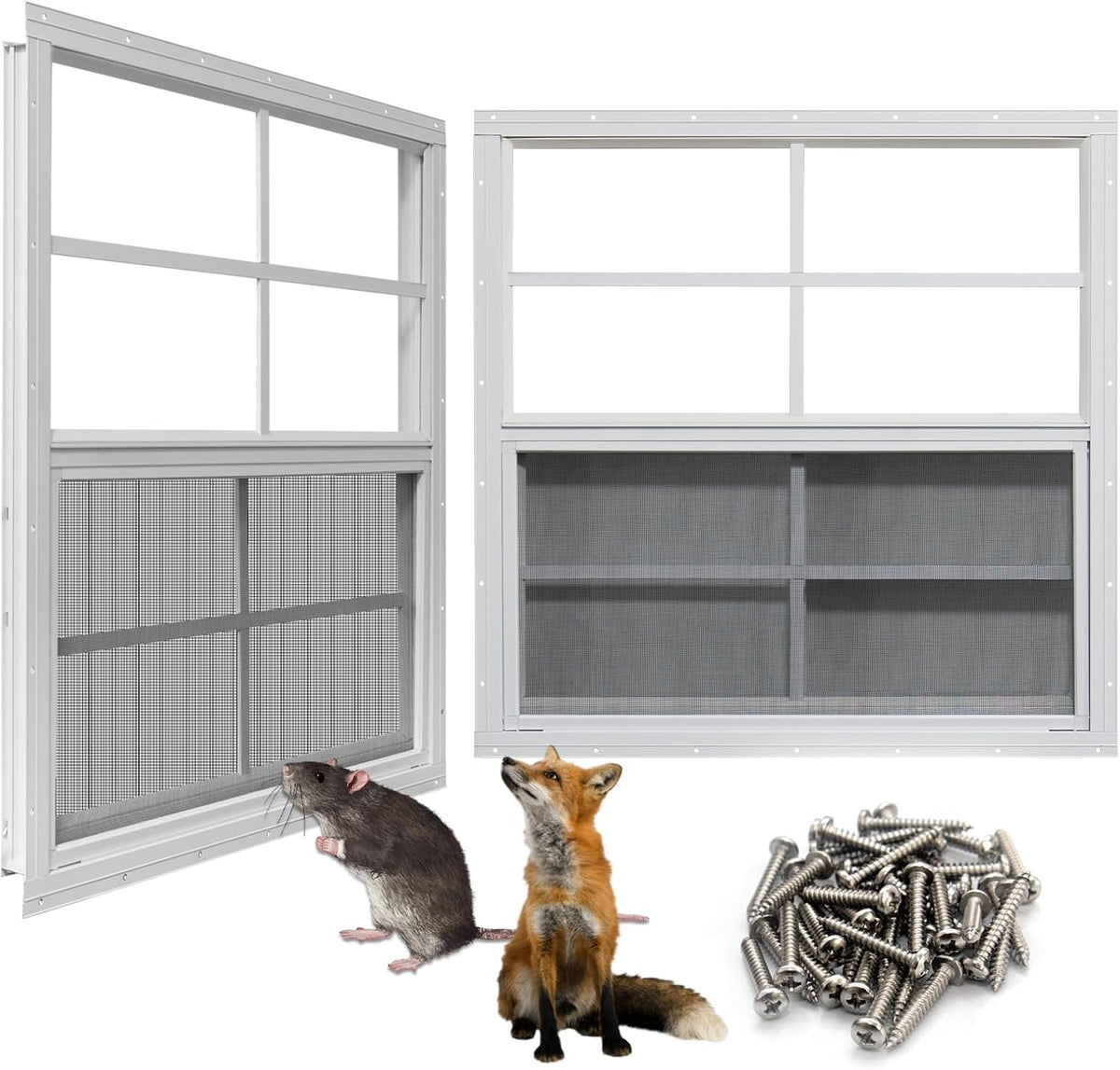 neatiease upgraded shed windows 2 pack, 30" x shown in use