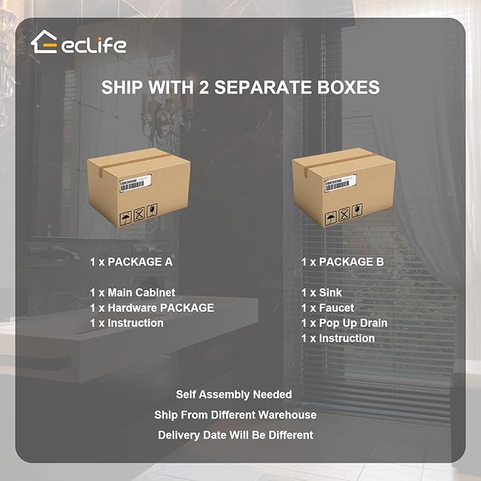 eclife 48" Bathroom Vanities Cabinet