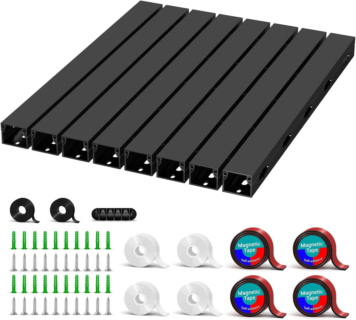 Cable Raceway - Magnetic Cable Management Under Desk (8PCS)