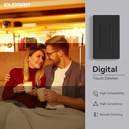 ELEGRP Dimmer Switch, Digital Dimmer Light Switch (10 Pack)