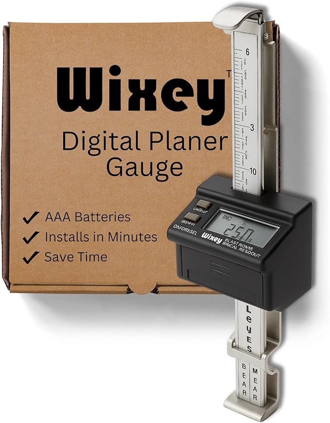 Wixey Digital Planer Gauge – Electronic Digital Readout & Thickness Measuring