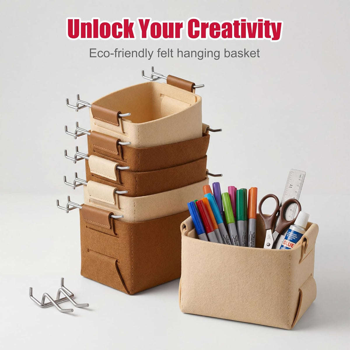 Spampur 4 Pack Peg Board Organizer, Includes Metal PegBoard and Accessories