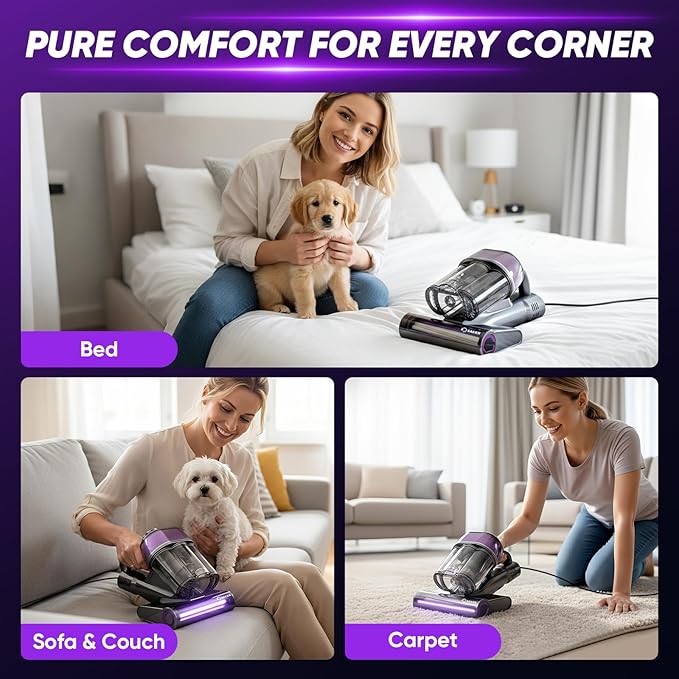 Saker Mattress Vacuum Cleaner, Handheld Bed Vacuum
