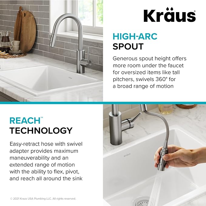 KRAUS Oletto Single Handle Pull Down Kitchen Faucet