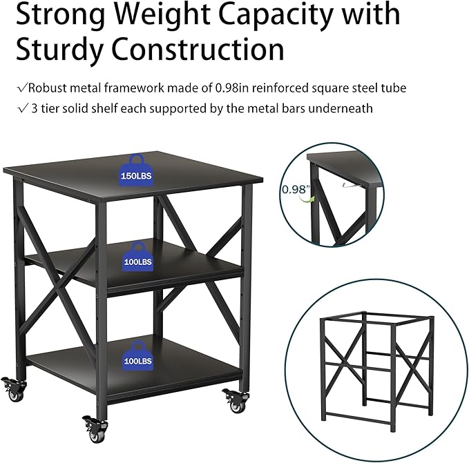 Printer Stand, 23.6 x 23.6 Inches Large Printer Stand