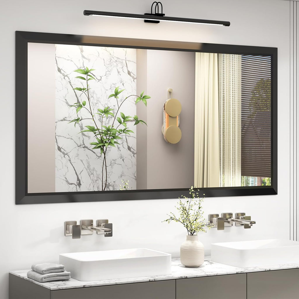 SMIROR Matte Black Bathroom Mirror