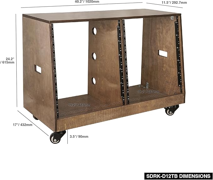 Sound Town DIY 2 x 12U Slanted Studio Rack