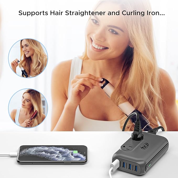 220V to 110V Converter, Key Power 230-Watt Step Down Voltage Converter & Power