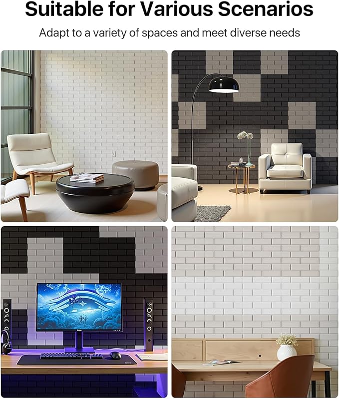 Soundproof Wall Panels Self-adhesive, 18 Pack Acoustic Panels Sound Absorbing