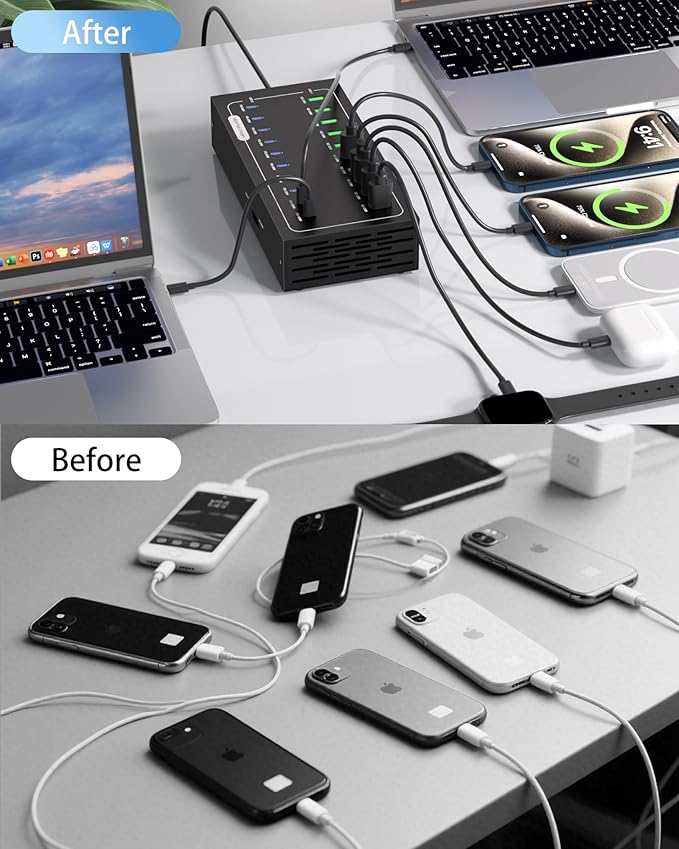690W USB Charging Station, 20 Port Fast Charging Station