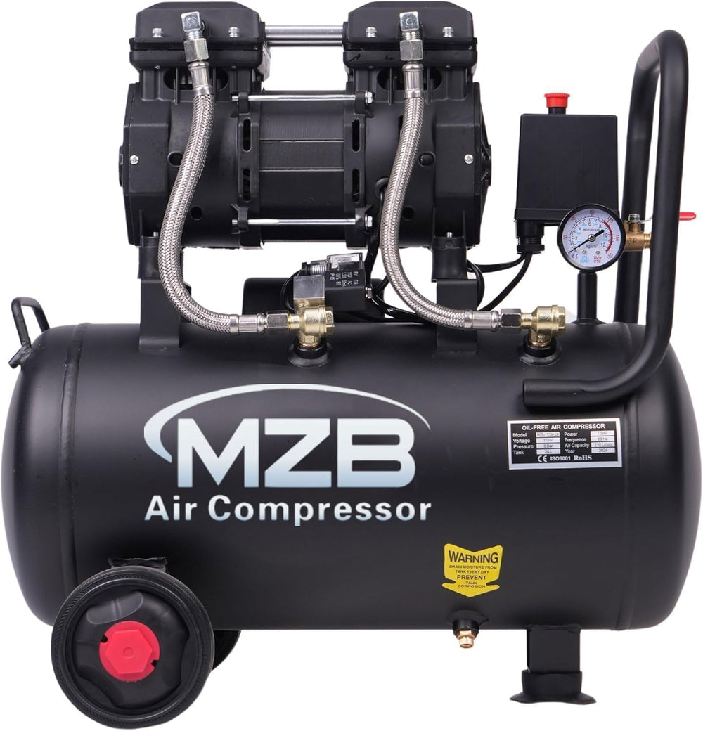 MZB 6.4 Gallon Ultra Quiet Air Compressor 110V/60Hz 7.41CFM 1.5HP, MAX 115PSI...