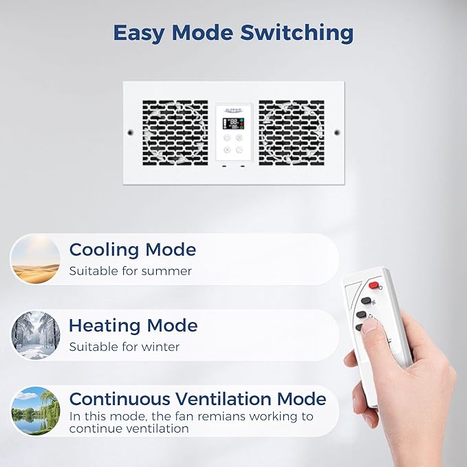 ALORAIR Room to Room Fan with Remote Control, 300CFM Through Wall Ventilation
