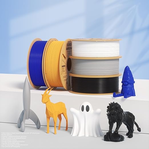 ELEGOO Rapid PLA Plus Filament 1.75mm Black 4KG, PLA+ 3D Printer Filament