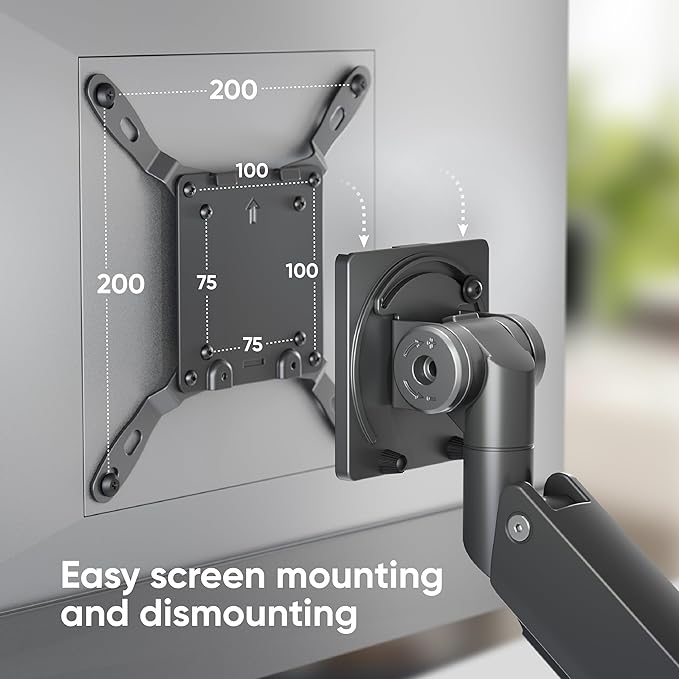 ONKRON Heavy Duty Monitor Arm for 17-57 Inch Screens up to 59.4 lbs, Ultrawide