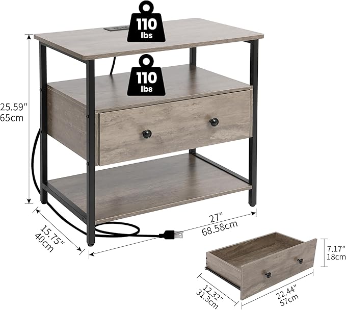 Edbuosy 27 Inch Wide Night Stand