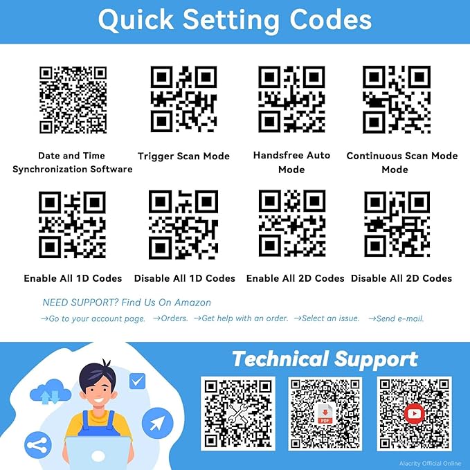Alacrity Upgraded 2D Industrial Barcode Scanner