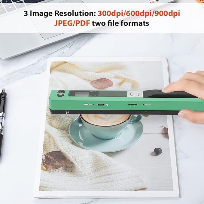 Ymiko A4 Document Scanner Portable High Resolution 900 DPI Multifunctional