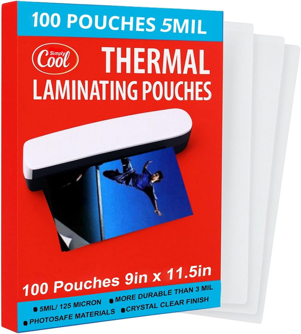 5MIL Thermal Laminating Sheets 9x11.5 inch, Letter Size Dry-Erase Friendly (100ct)