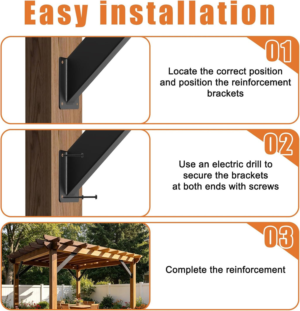 45 degree angle support brackets for pergola,gazebos on a desk or shelf