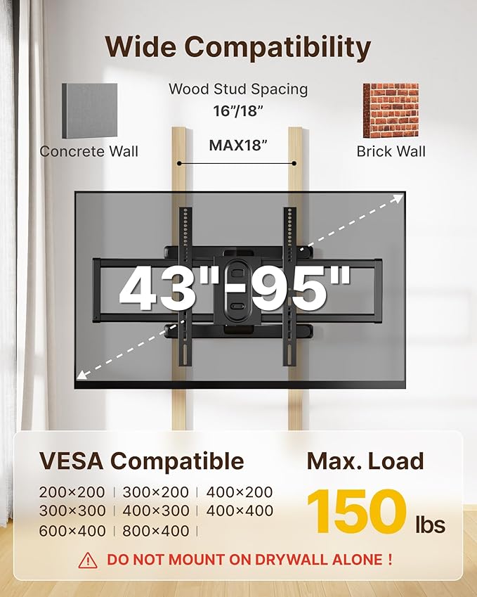 monTEK Full Motion TV Wall Mount